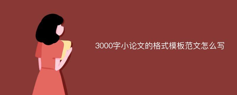 3000字小论文的格式模板范文怎么写