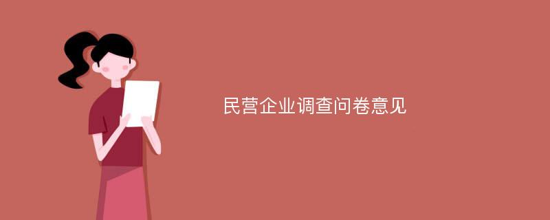 民营企业调查问卷意见