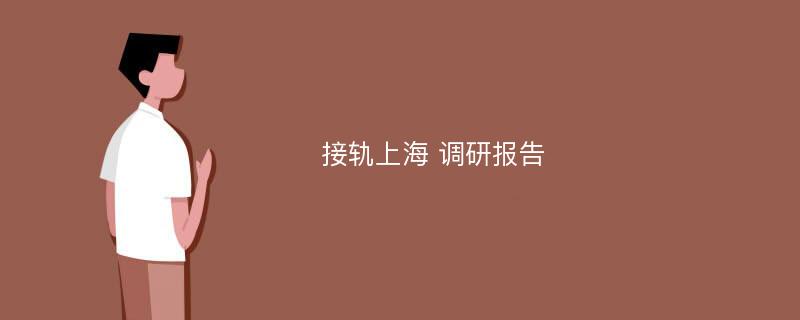 接轨上海 调研报告