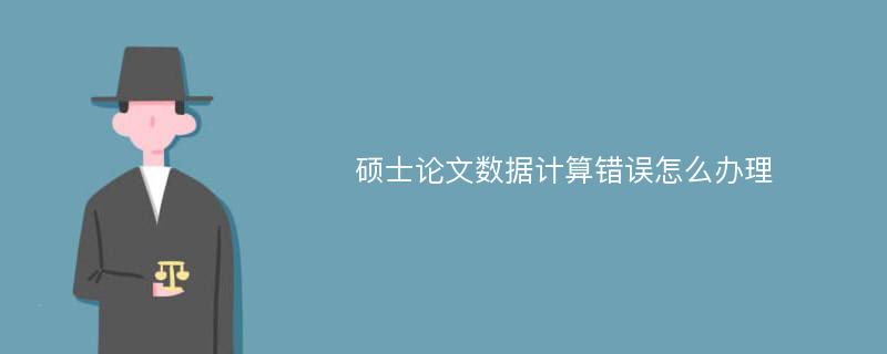 硕士论文数据计算错误怎么办理