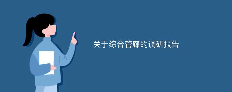 关于综合管廊的调研报告