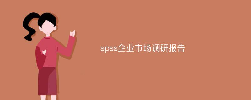 spss企业市场调研报告